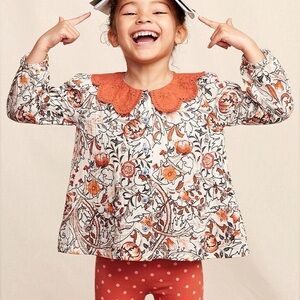 Matilda Jane Heart to Heart Meadow Brook gauze cotton collared blouse size 6